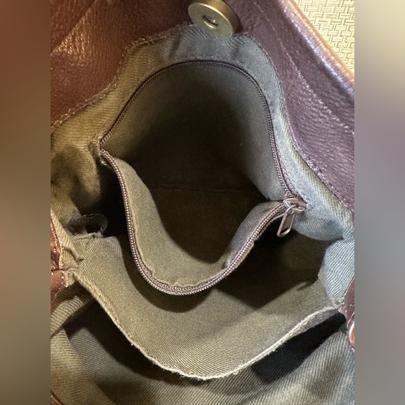 🌟HP🌟VTG 1990s Easy Spirit Brown Pebbled Leather 2 Compartment Hobo Shoulder Bag - Picture 6 of 12